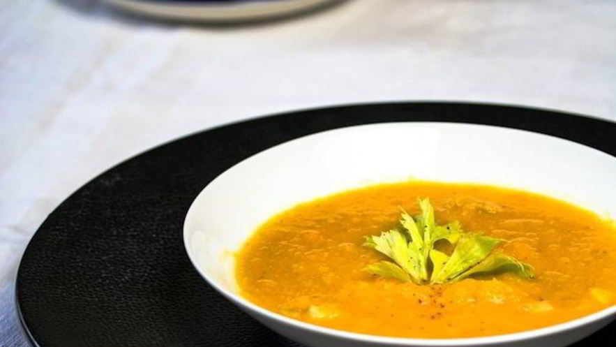 Рецепт тыквенного супа с сельдереем и апельсином