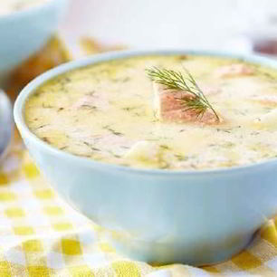 Рецепт Сливочной ухи из семги