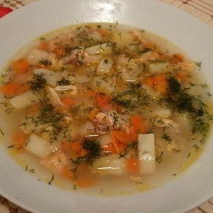 Рецепт Ухи из головы семги