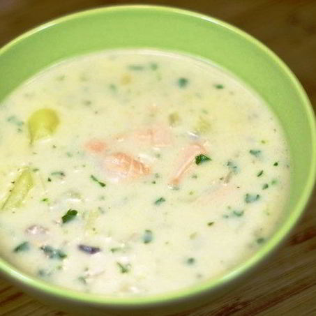 Рецепт Ухи из красной рыбы со сливками