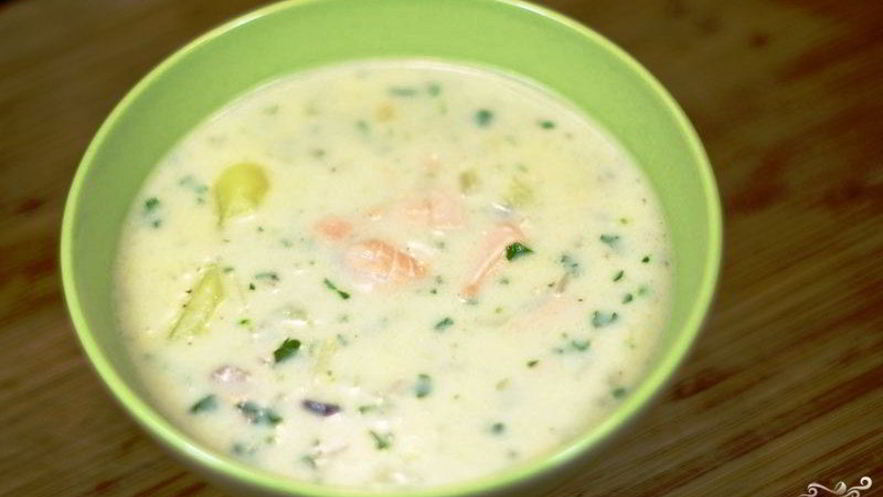 Рецепт ухи из красной рыбы со сливками