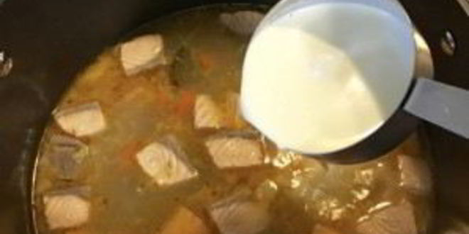 Рецепт ухи по-фински со сливками