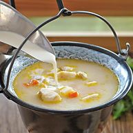 Рецепт Ухи рыбацкой из ершей на сливках