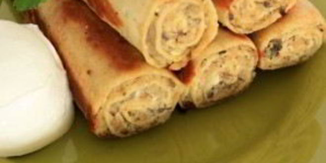 Рецепт блинчиков с мясом и грибами