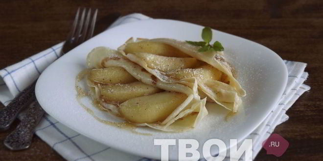 Рецепт блинчиков с яблоками