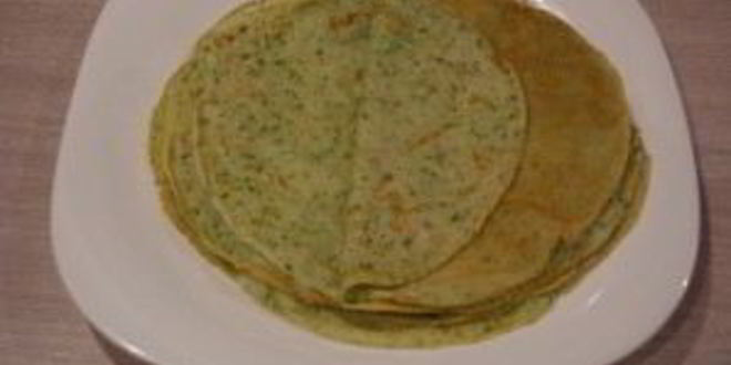 Рецепт блинчиков со шпинатом, беконом и грибами