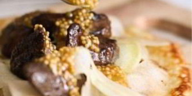 Рецепт блинов с куриной печенкой и грушей