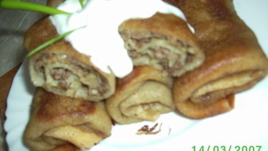 Рецепт блинов с мясом