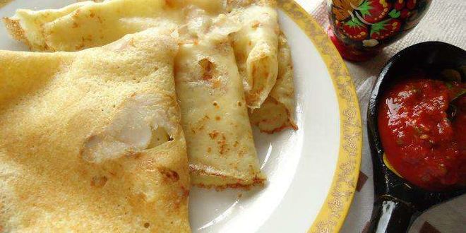 Рецепт блинов с припеком