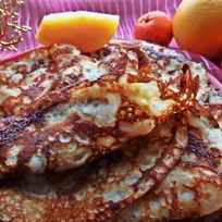 Блины с сыром и мясным припеком