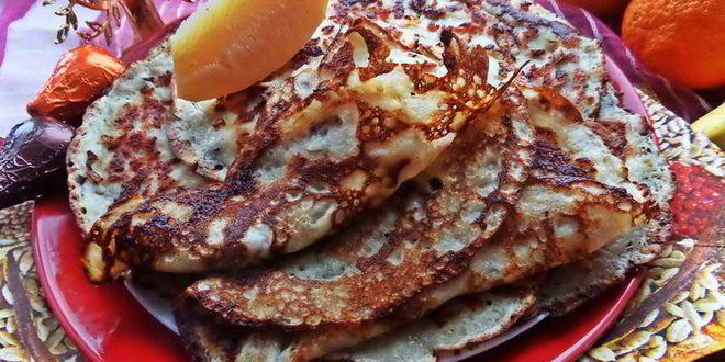 Рецепт блинов с сыром и мясным припеком