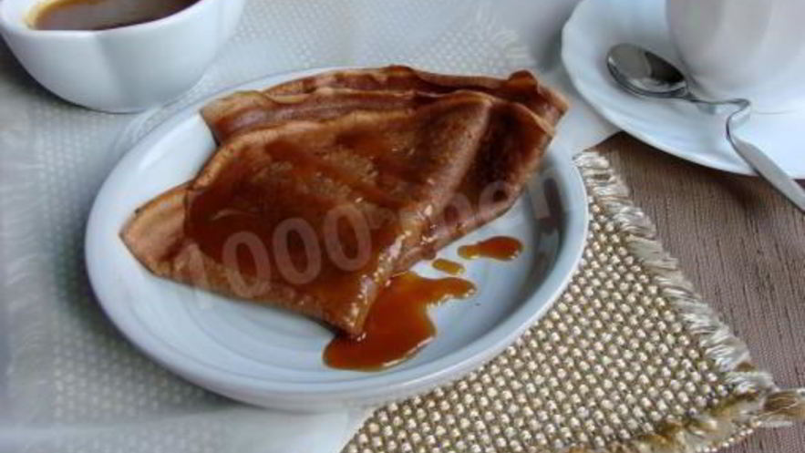 Рецепт шоколадных блинов с какао