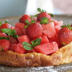 Рецепт Запеченного блина с фруктами