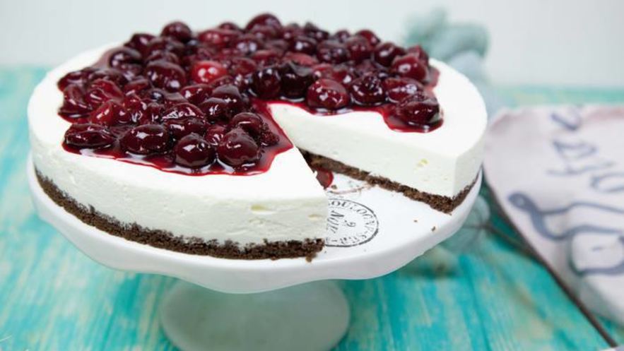 Рецепт чизкейка без выпечки с вишней