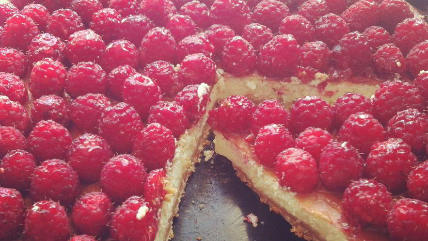 Рецепт чизкейка из рикотты с малиной