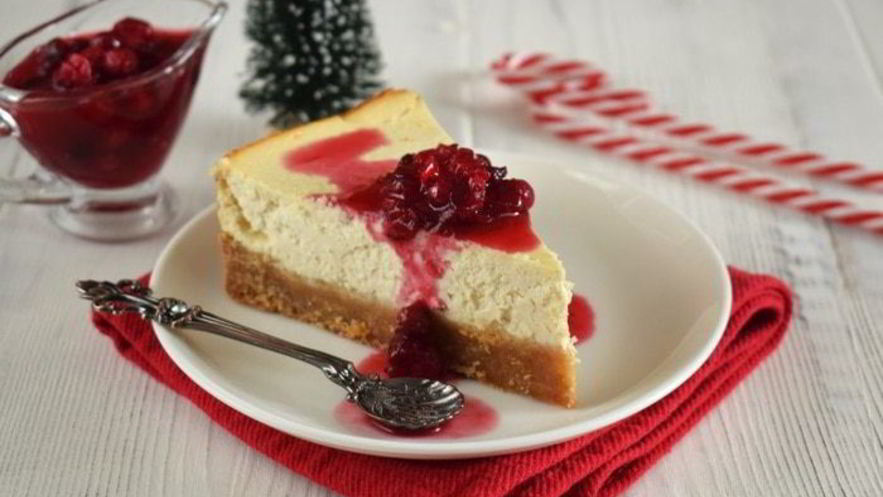 Рецепт медового чизкейка с клюквой