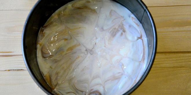 Рецепт полосатого чизкейка на овсяной основе