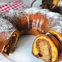 Рецепт Апельсинового кекса с тремя видами теста