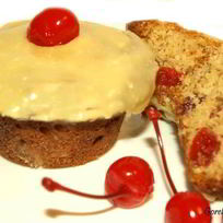 Рецепт Кекса с сушеной вишней и ганашем из белого шоколада