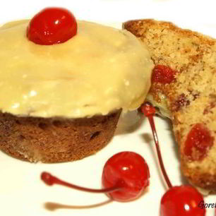 Рецепт Кекса с сушеной вишней и ганашем из белого шоколада