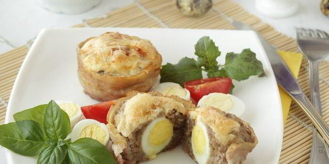 Рецепт мясных кексов с перепелиными яйцами