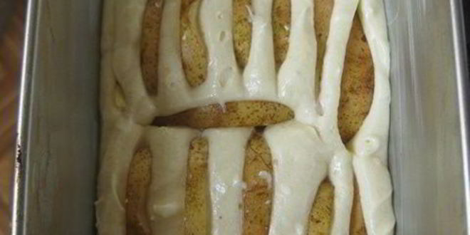 Рецепт творожного кекса с грушей