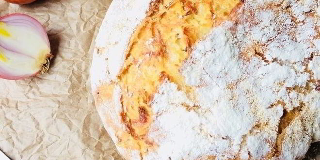 Рецепт лукового хлеба без замеса