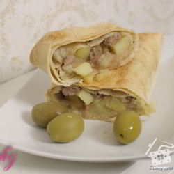 Рецепт Конвертиков из лаваша с мясом и картофелем