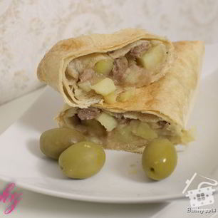 Рецепт Конвертиков из лаваша с мясом и картофелем