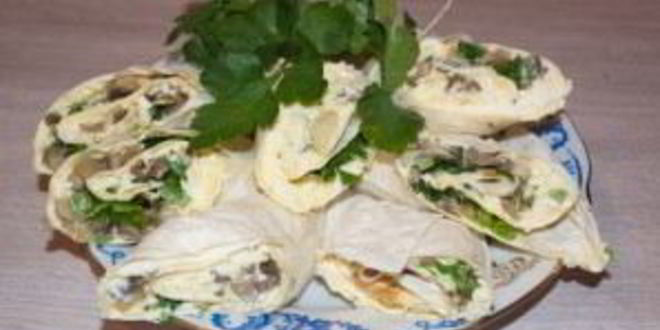 Рецепт лаваша с шампиньонами