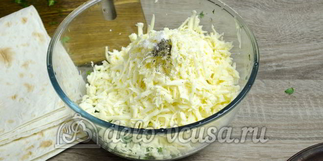 Рецепт лаваша с сыром и зеленью