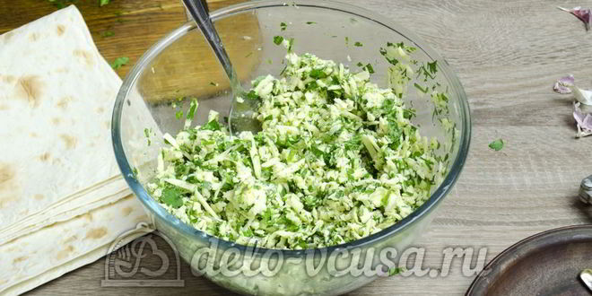 Рецепт лаваша с сыром и зеленью