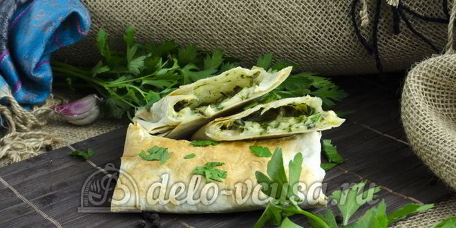Рецепт лаваша с сыром и зеленью