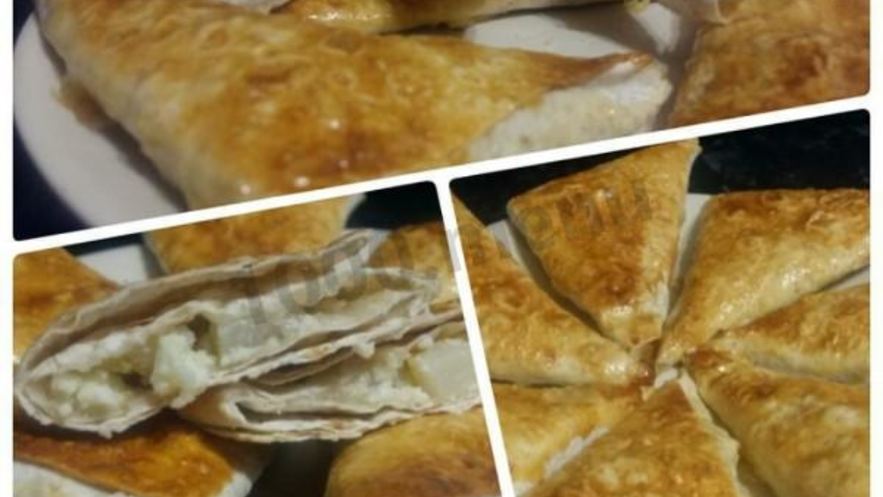 Рецепт творожно-яблочных конвертики из лаваша
