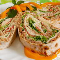 Рецепт Закуски из лаваша с фаршем и помидорами