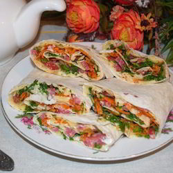 Рецепт Закуски из лаваша с корейской морковкой