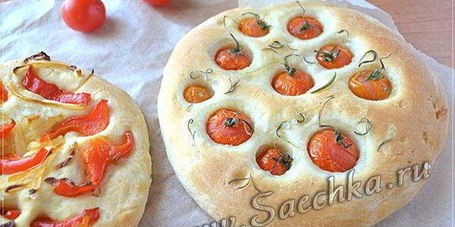 Рецепт фокаччи с помидорами и перцем