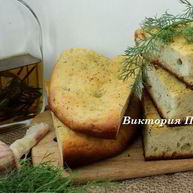 Рецепт Картофельной фокаччи с печеным чесноком и укропом