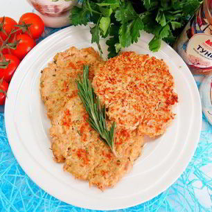 Рецепт Творожно-овсяных лепешки с тунцом