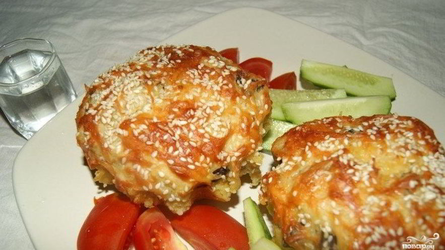 Рецепт маффинов с курицей и грибами