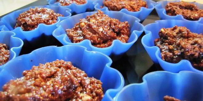 Рецепт шоколадна-орехова-вишневых маффины