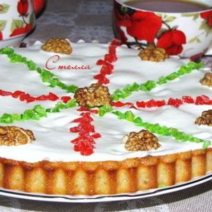 Рецепт Манника с цукатами и орехами на кукурузной муке