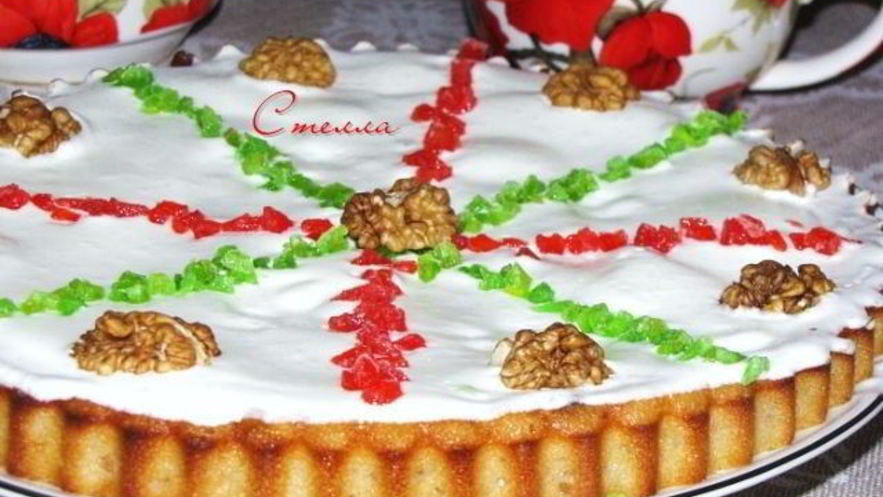 Рецепт манника с цукатами и орехами на кукурузной муке