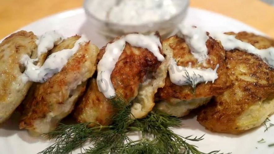 Рецепт оладий из кабачков и фарша на воде