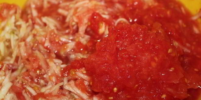 Рецепт помидорно-кабачковых оладушки