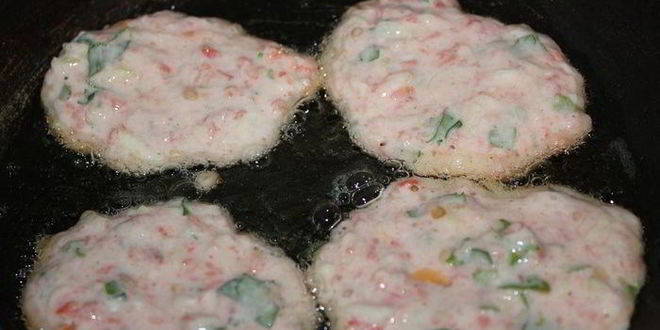 Рецепт помидорно-кабачковых оладушки