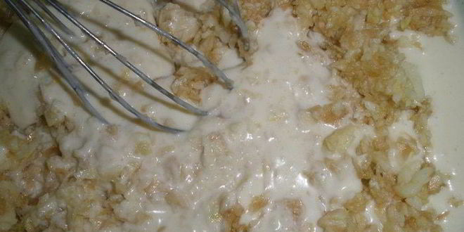 Рецепт яблочных оладий с грушевым припеком