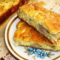 Капустный пирог на кефире в духовке