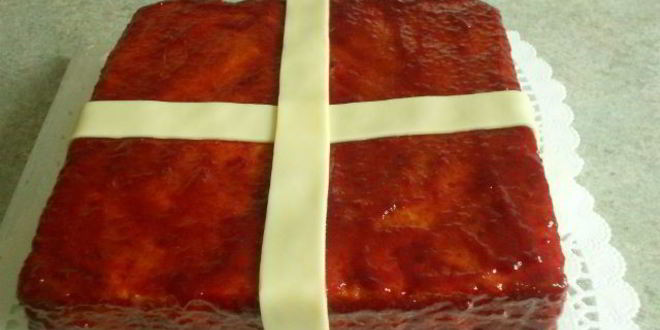 Рецепт квадратного кекса с белым шоколадом и ягодами