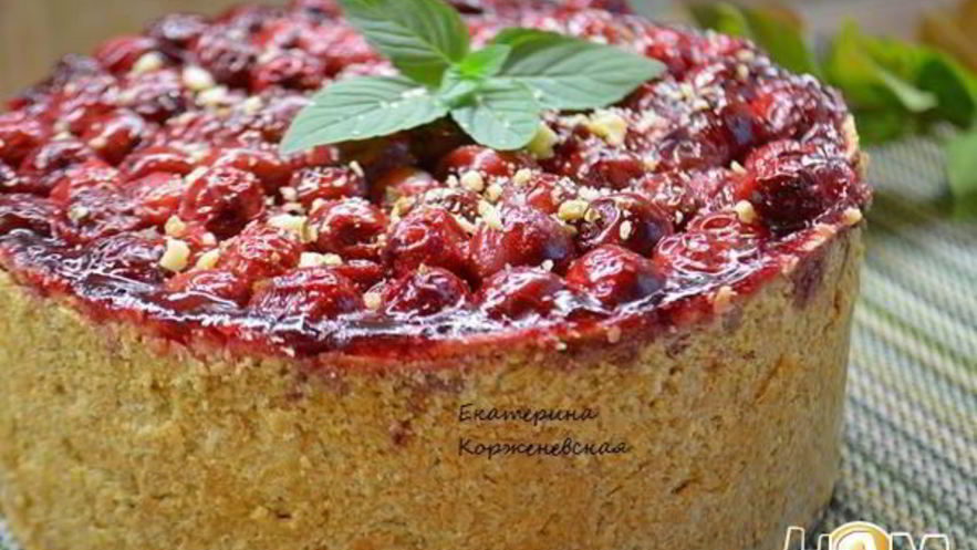 Рецепт немецкого творожного пирога с вишней